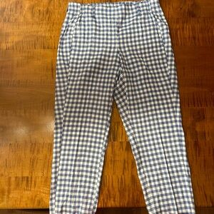 J. Jill Blue and White Gingham cropped pant
